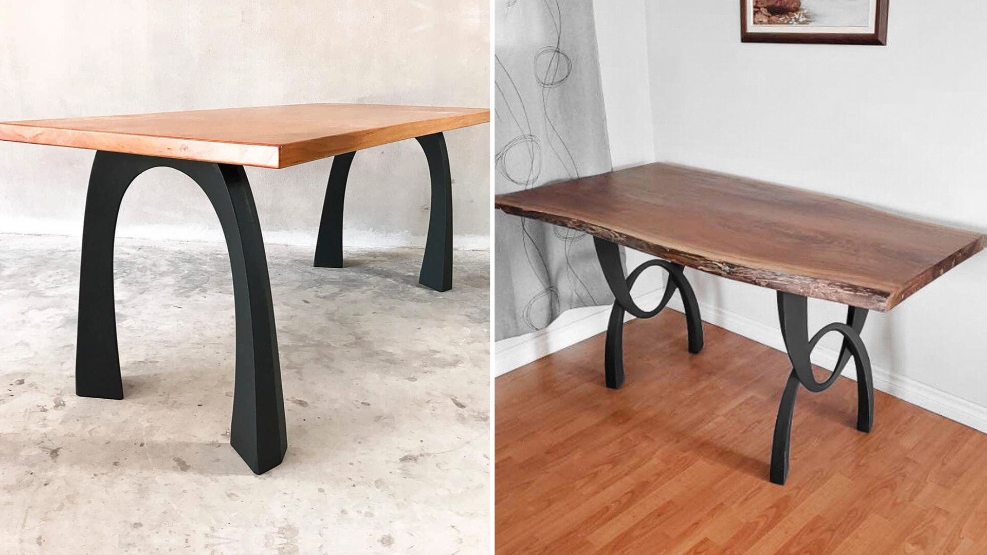 U-shaped table legs are table legs that have a U-shaped profile. They have two vertical sides connected by a horizontal base.