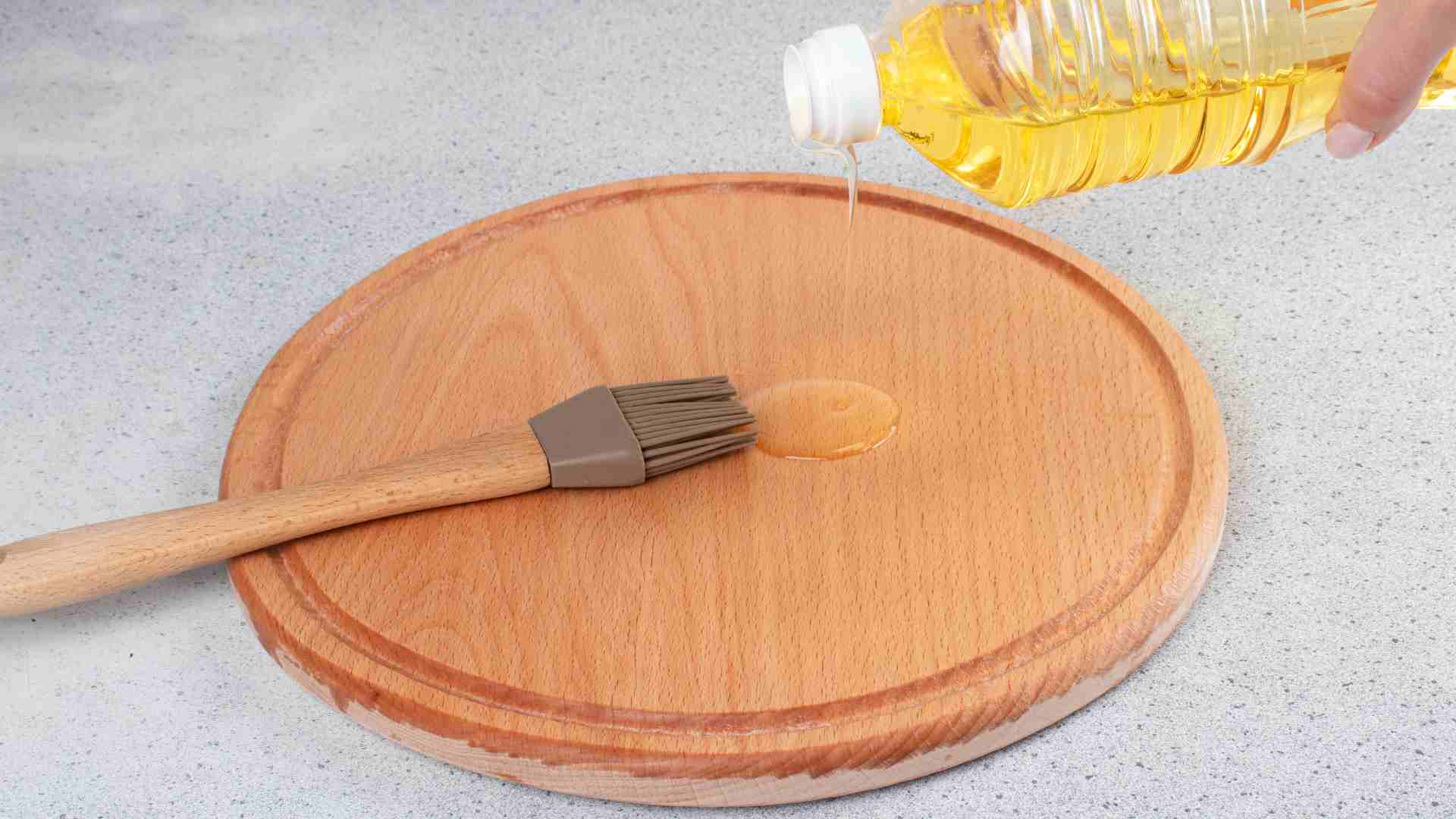 Apply oil to the wood charcuterie board