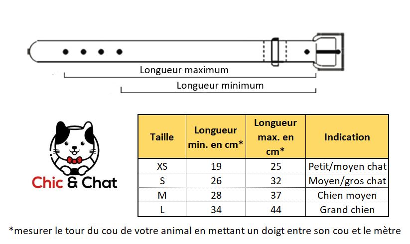 collier pour chat guide des tailles