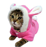 veste pour chat rose avec oreilles de lapin