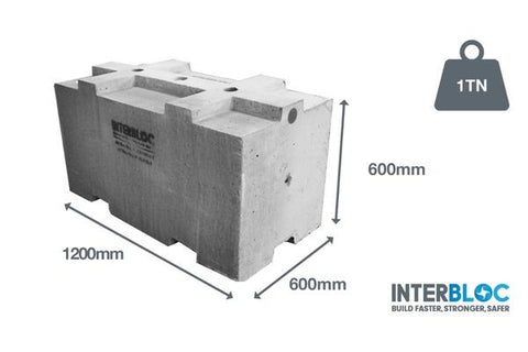 Interbloc mass concrete block