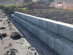 Finished Stonebloc Seawall at Opunake Beach that Replaced the Crib Wall