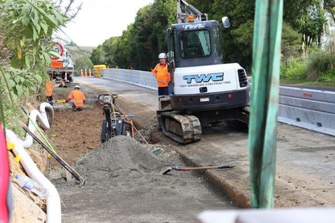 The Liveable Streets Team installing a temporary slippage solution