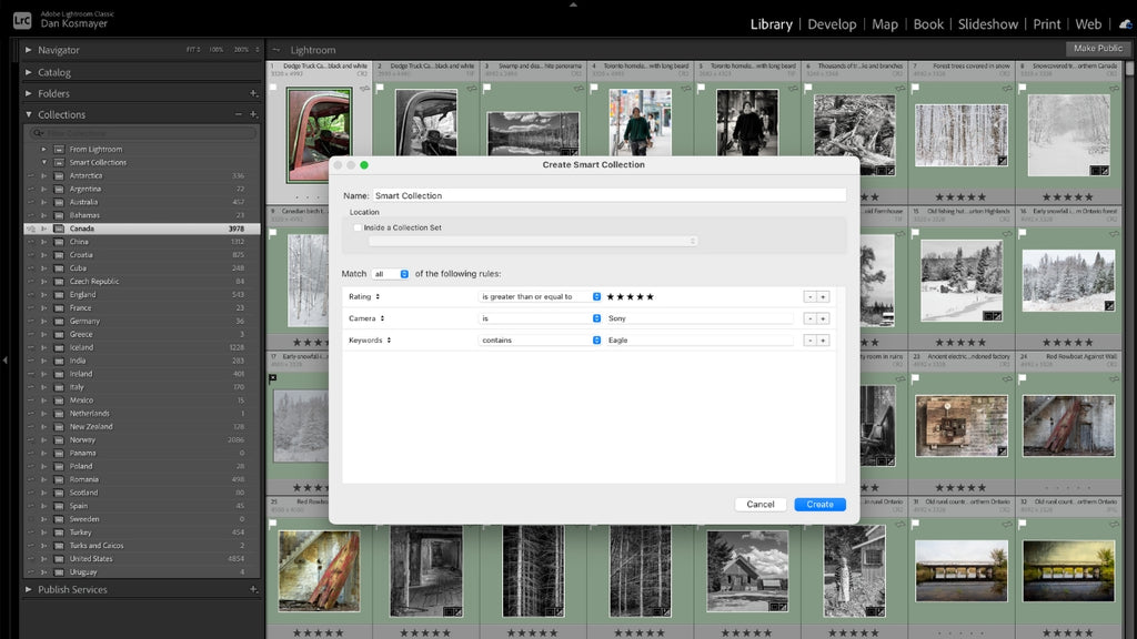 ic:Rules in Smart Collections allow you to automatically filter images for the collection