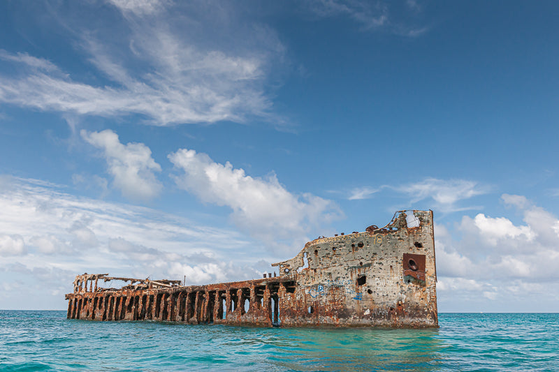 ic:Calm day off the coast of Bimini - SS Sapona