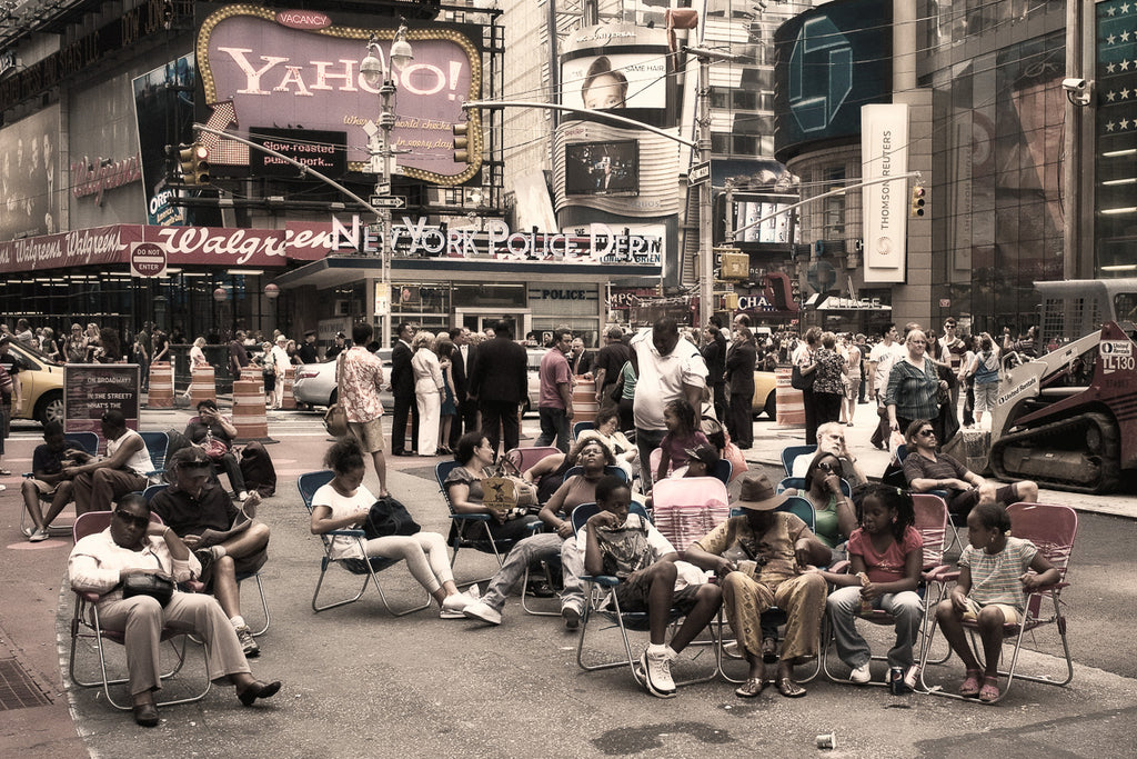 ic:Times Square New York City People Lounging