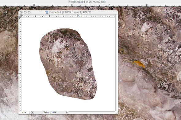 ic:Copy a roundish area from a rock texture. No need to be careful here. Any shape will do.