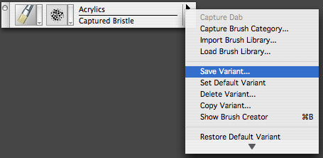 ic:Click on the triangle on the right side of the brush selector to get this drop-down menu.