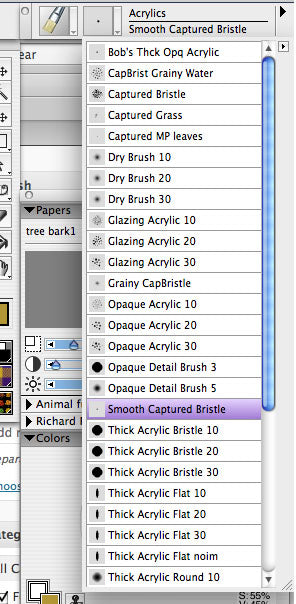 ic:Click on the down-pointing triangle next to the brush icon to get the list of brush variants. There's our new one!