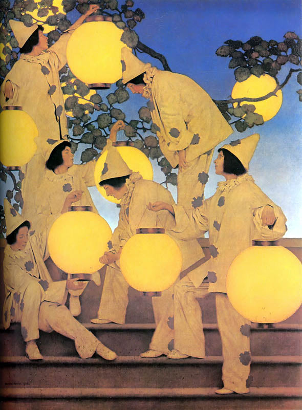 ic:The Lantern Bearers, by Maxfield Parrish. Oil on canvas.