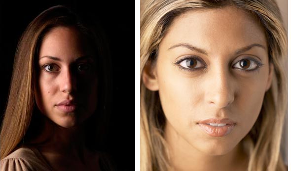 ic:Learn how to use layer masks to get the dramatic side lighting look of the studio shot on the left.