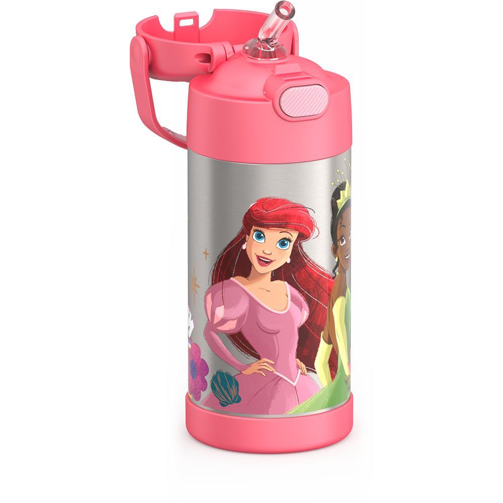 Disney Princess Stainless Steel Water Bottle with Built-In Straw