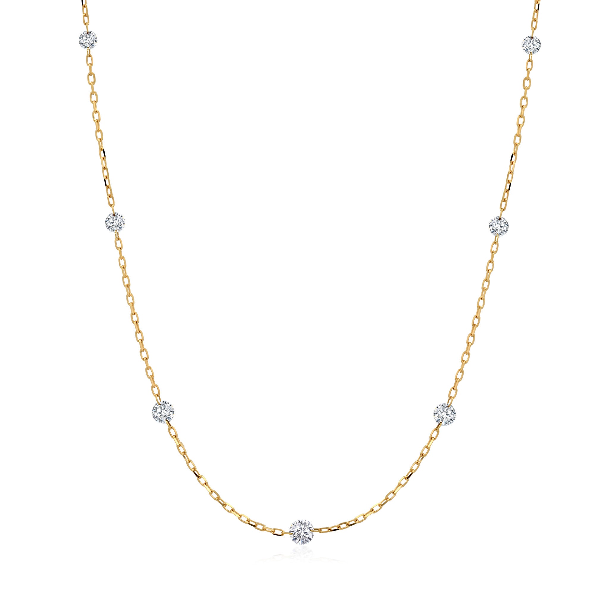 Floating Diamond Station Necklace | Von Bargen's Jewelry