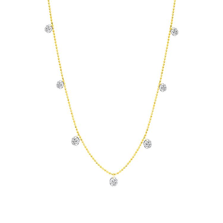 Brilliant diamond necklace in gold | KLENOTA