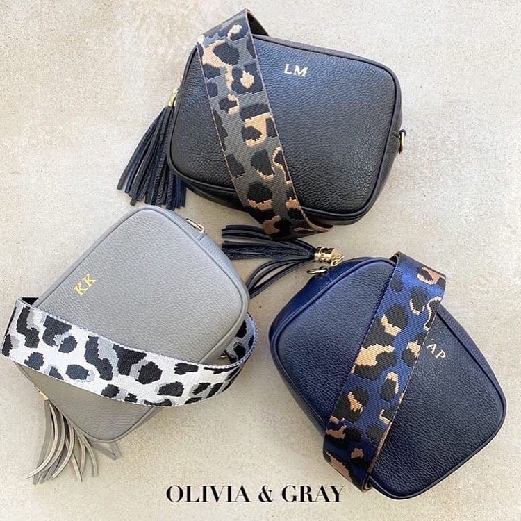 Saskia Personalised Leather Crossbody Bag OLIVIA AND GRAY LTD