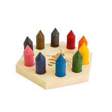 Load image into Gallery viewer, Beeswax Crayons, Handmade + Wooden Caddy(Set of 8)
