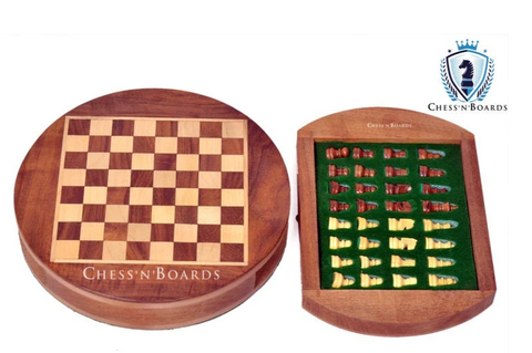 Round Shape Travel Chess Set