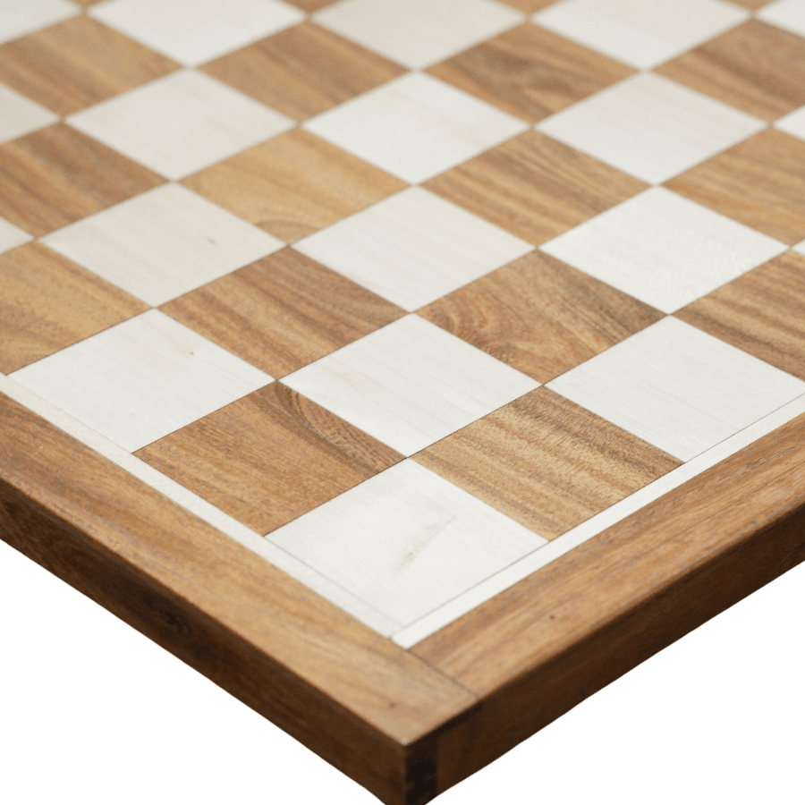 Walnut and Maple Chess Board with Cherry Wood Border 2 inch squares