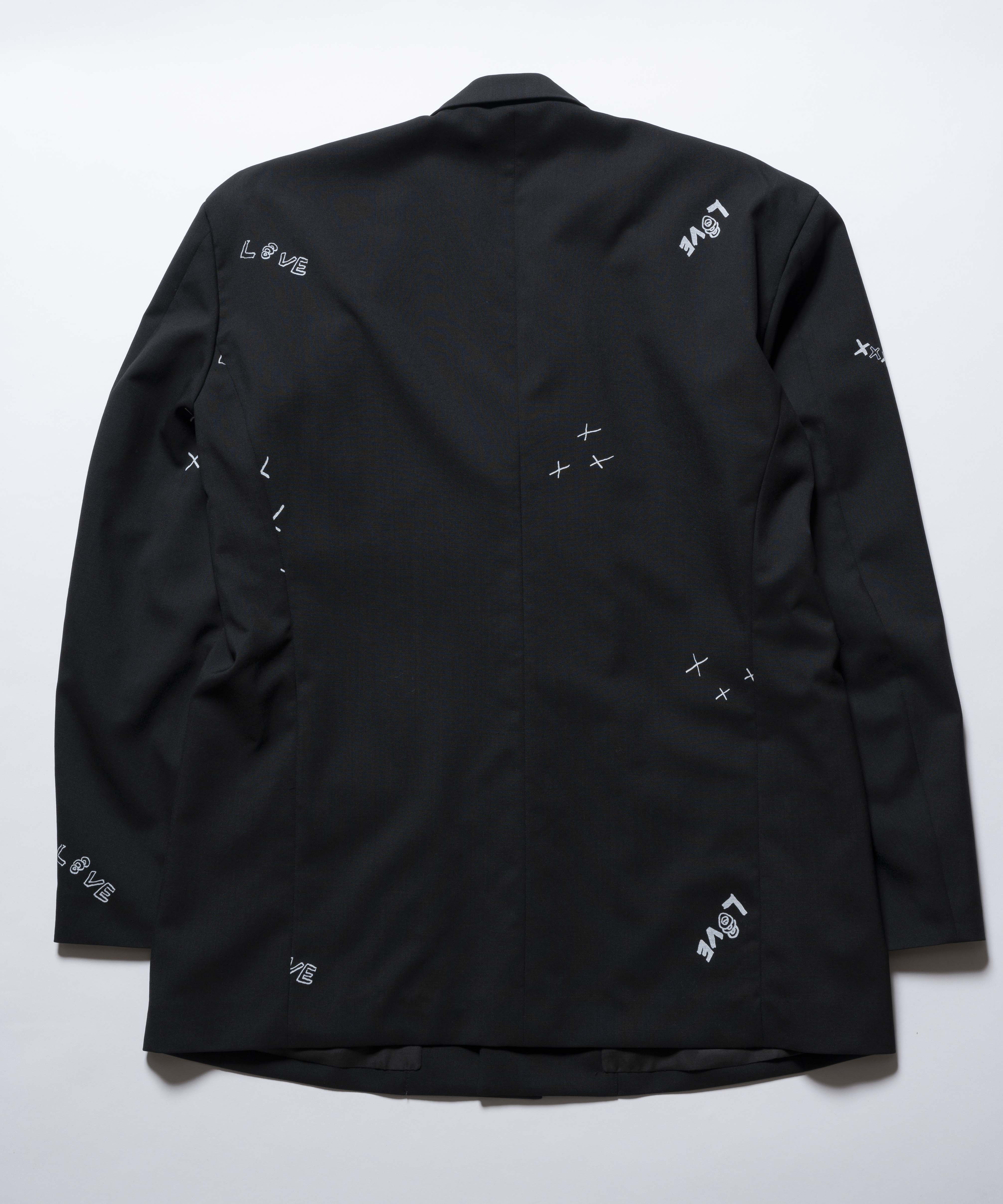 新品kudos LINEN NO COLLAR JACKET BLACK-