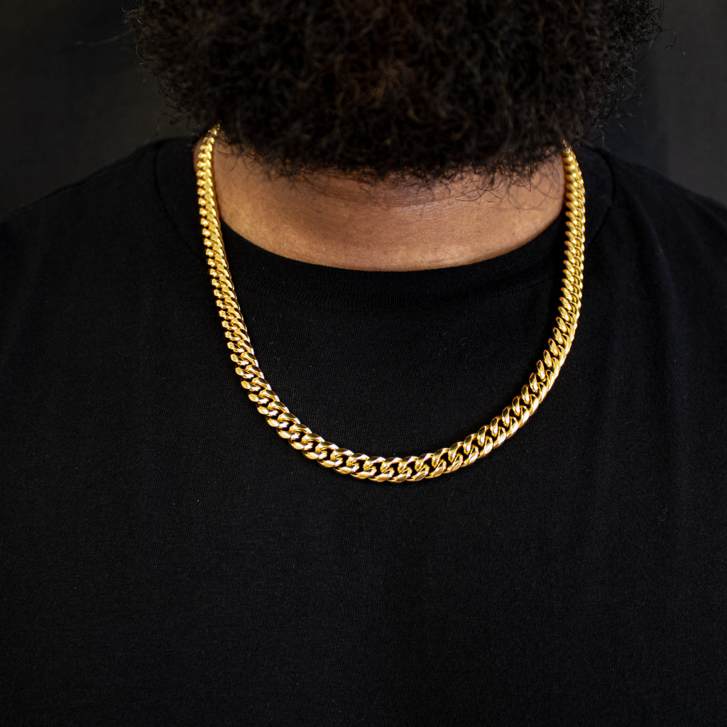 18k 8mm cuban link chain