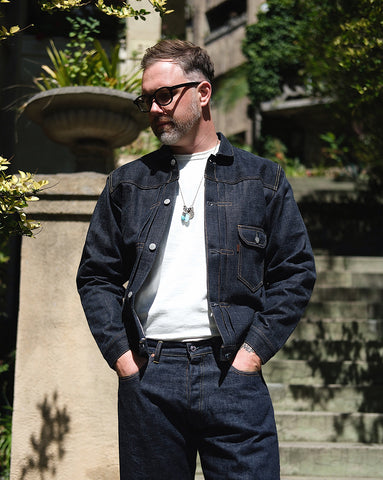 Belafonte Ragtime Clothing Type 1 selvedge denim jacket, TCB 50's high straight jeans