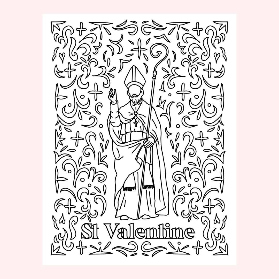 st valentine coloring pages catholic church