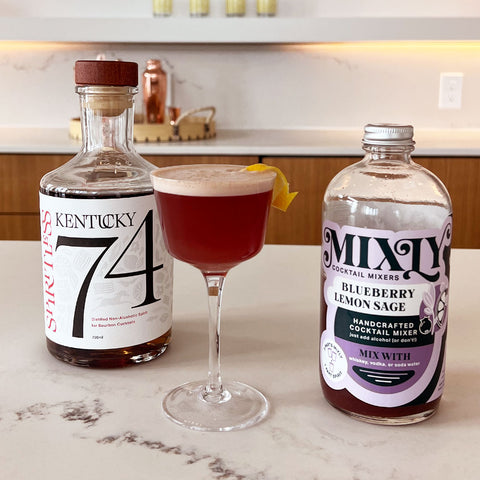 Blueberry Sage Whiskey Sour Mocktail Recipe