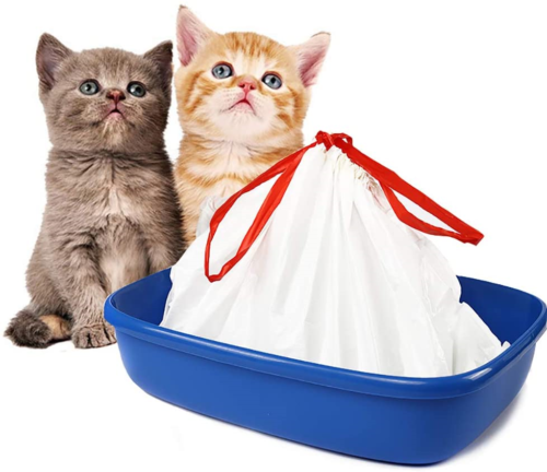 Free shipping Cat Litter Box Liners large with Drawstrings Scratch Resistant Bags