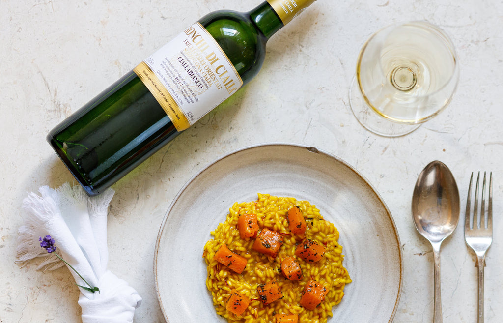 risotto and wine