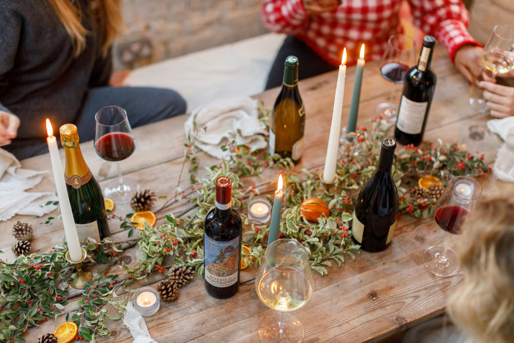 Christmas wine table