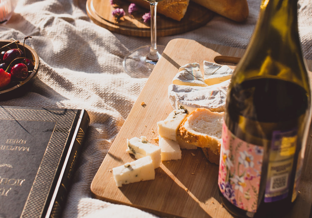 floral wines and cheese