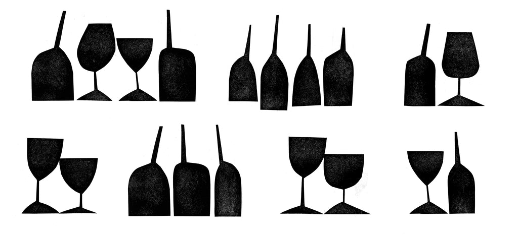 Wine glass monoprints