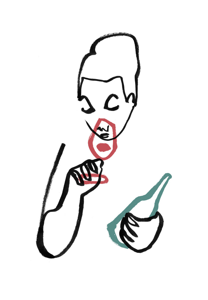 Wine tasting illustration