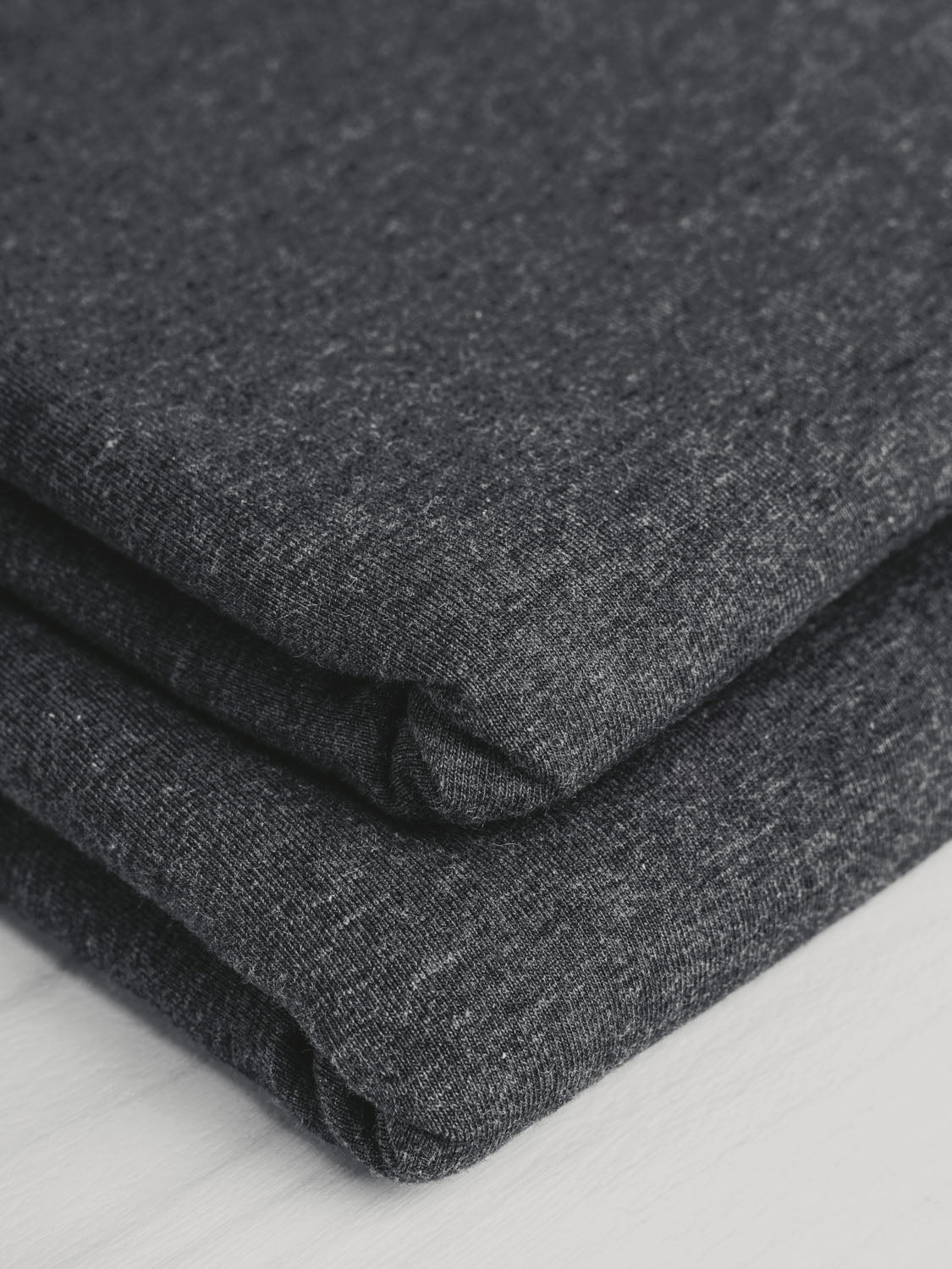 Charcoal Linear Rib Knit Jersey Fabric