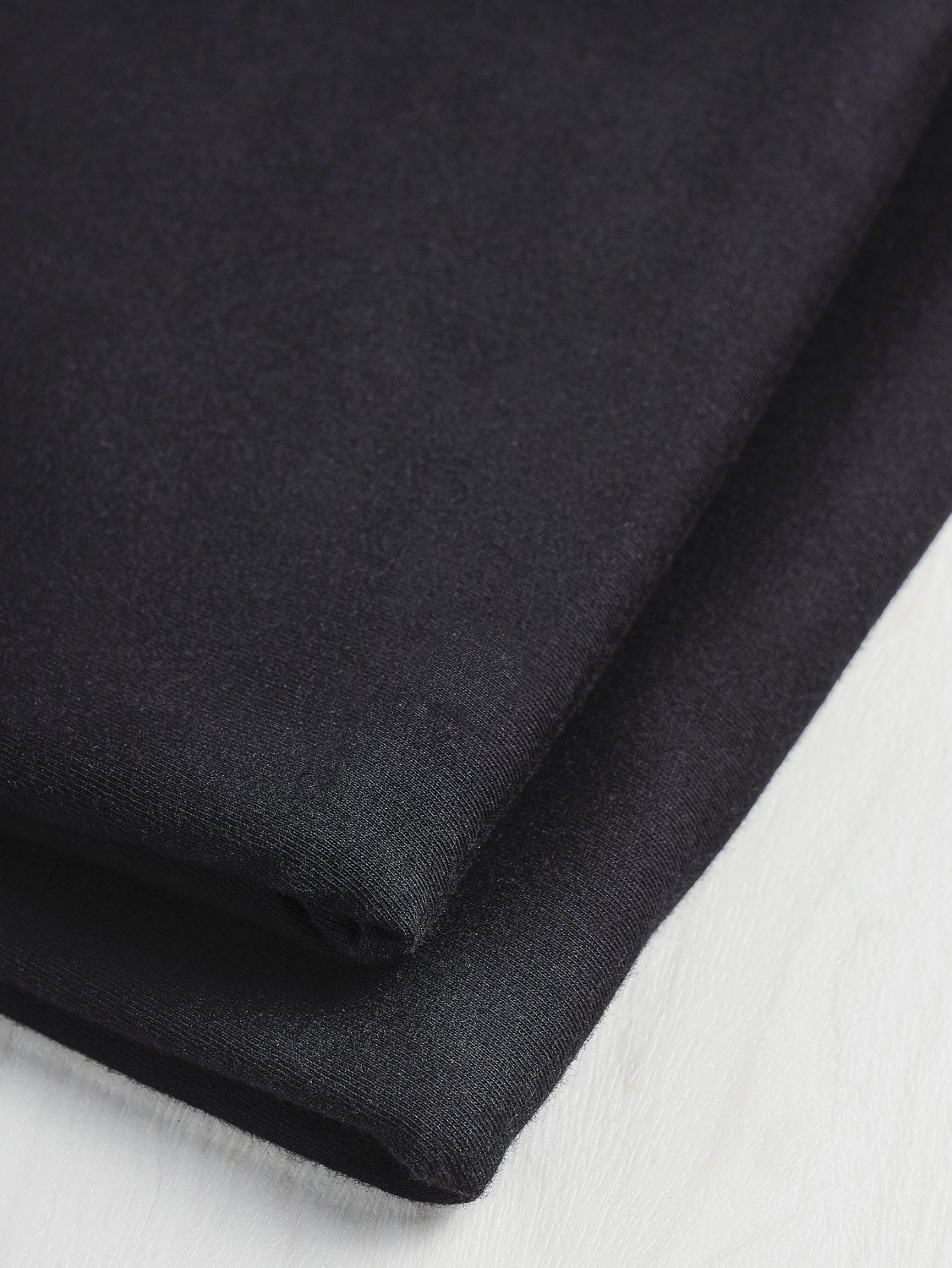 Organic Cotton Ribbed Jersey - Black