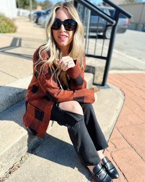 Sweet Talk Checkered Cardigan