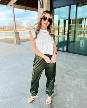 Day To Night Satin Cargo Pants