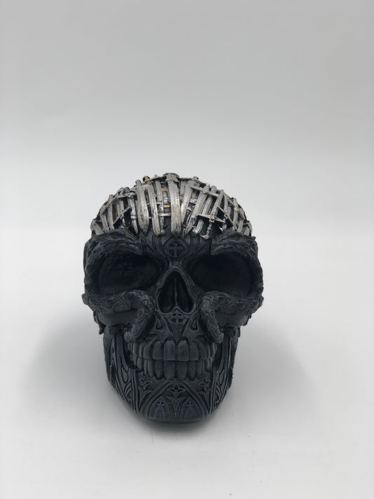 Nemesis Now© Hells Desire￼ Skull Head Ornament (18cm) (Grey