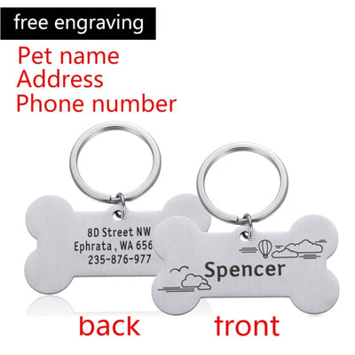 Free Engraving ID Dog Tags Keychain
