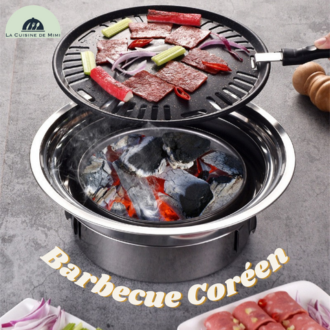 Barbecue portable coréen et japonais sans fumée, four à charbon de bois,  cuisinière CC, antiadhésif, table