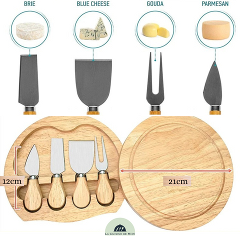 Ensemble couteaux à fromage acier inoxydable 4pcs Plateau bois – La Cuisine  de Mimi