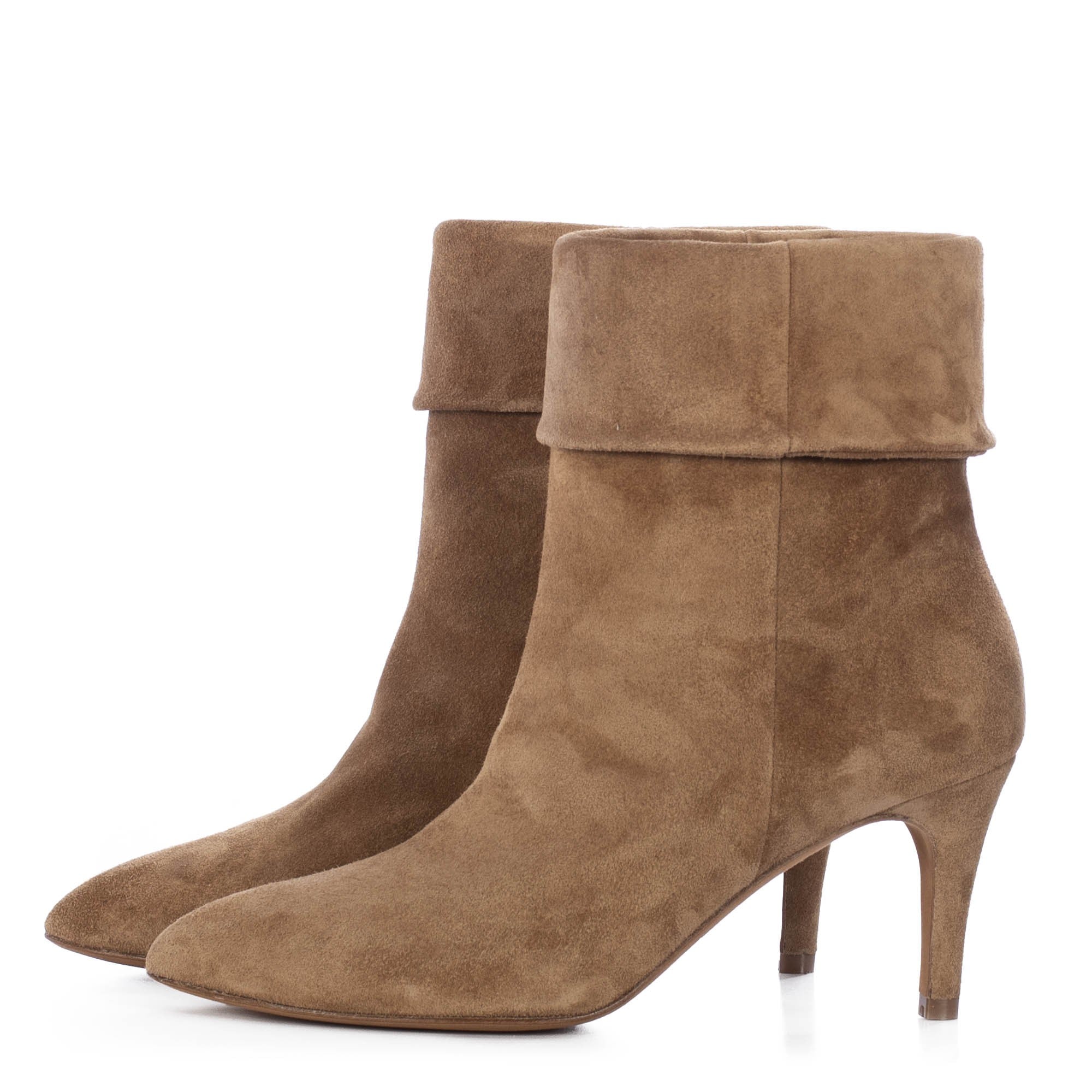 tan suede pointed ankle boots