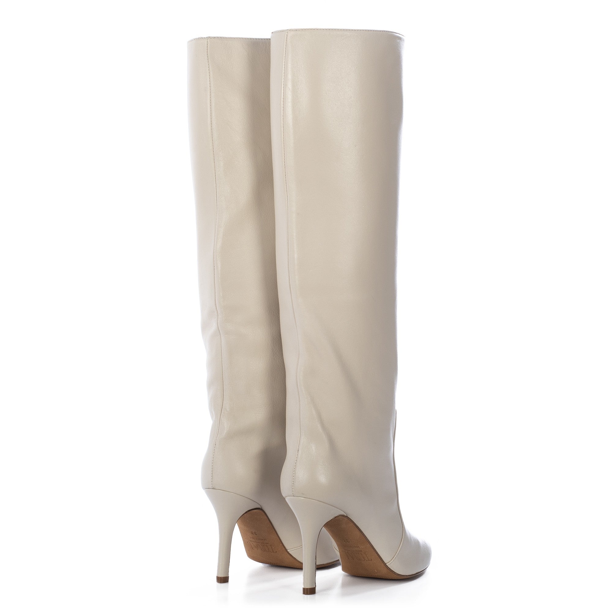 TORAL OFF-WHITE LEATHER TALL BOOTS – Toral