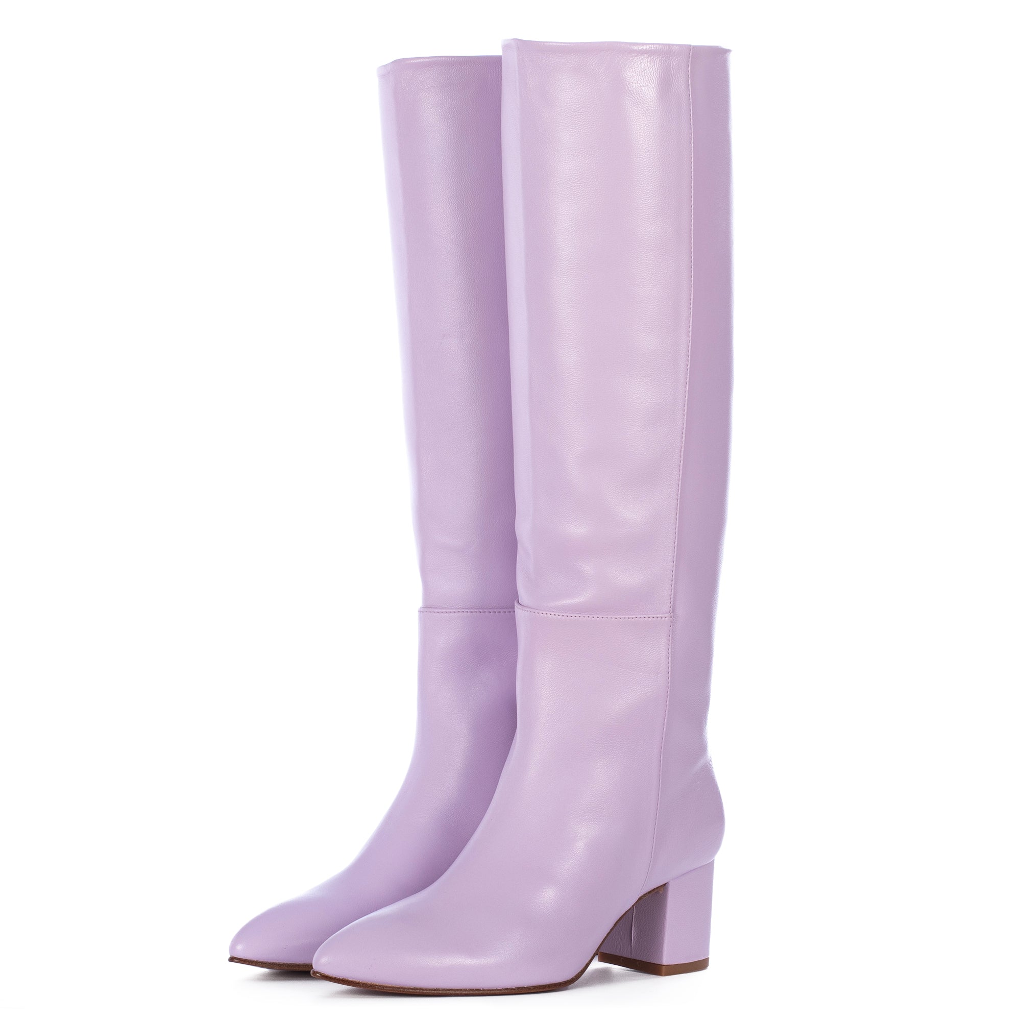 MAUVE LEATHER TALL BOOTS – Toral