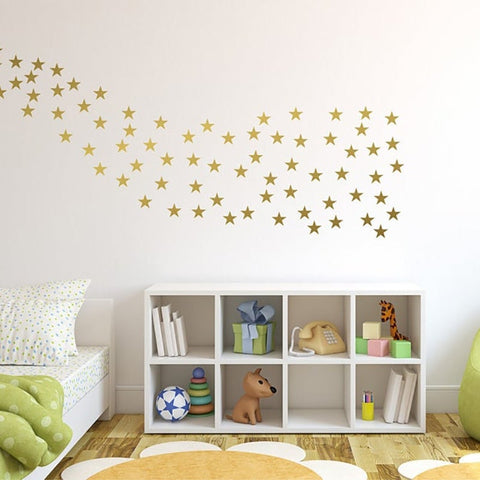 gold color wall sticker decor set