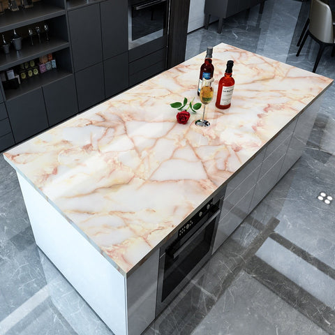 pink marble stone countertop sticker cover