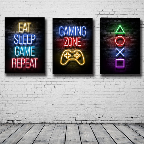 game wall art poster decor set