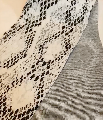 Molly Cardigan snakeskin pattern fabric.