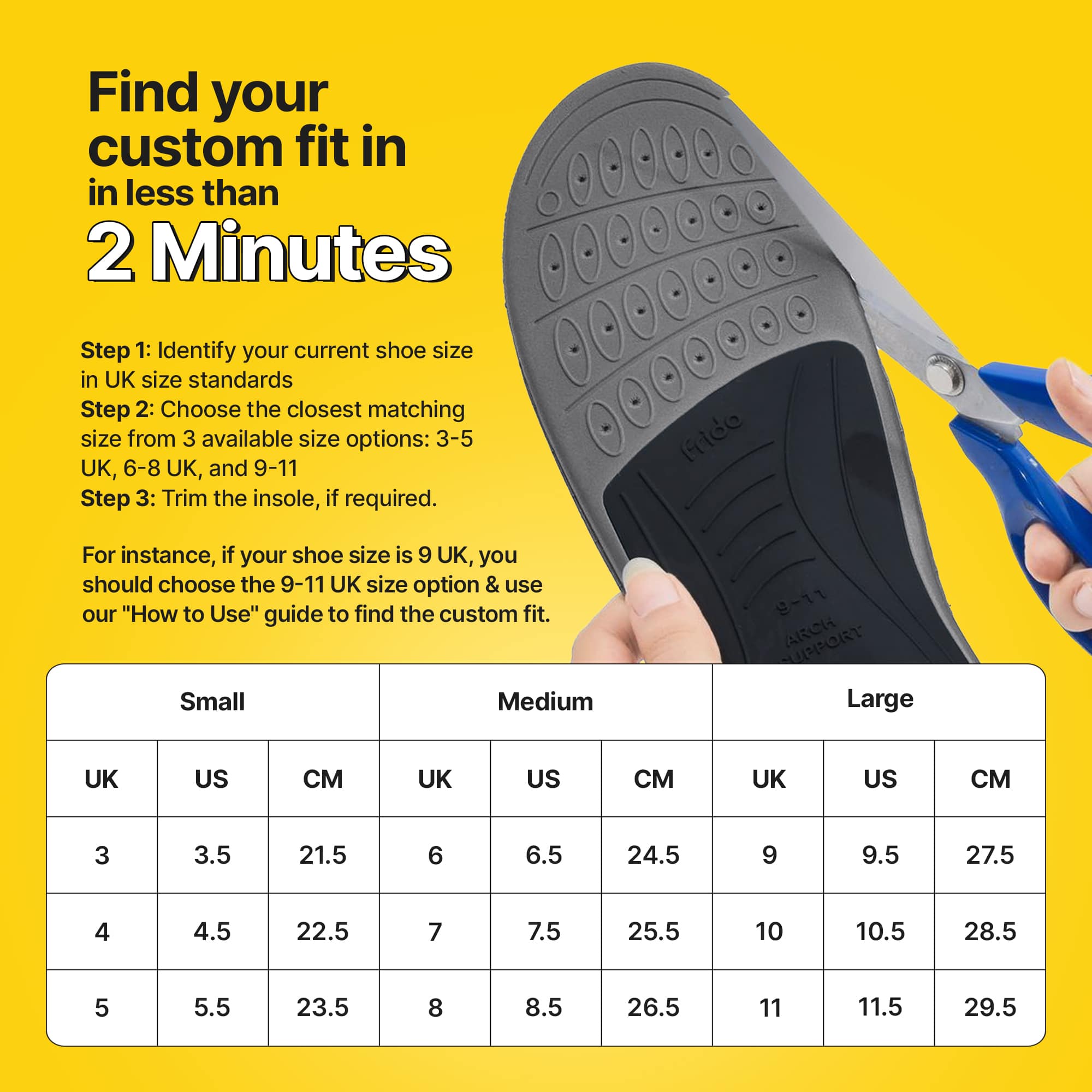 Frido Arch Support Insole I Shop Shoe Inserts For Flat Feet - MyFrido