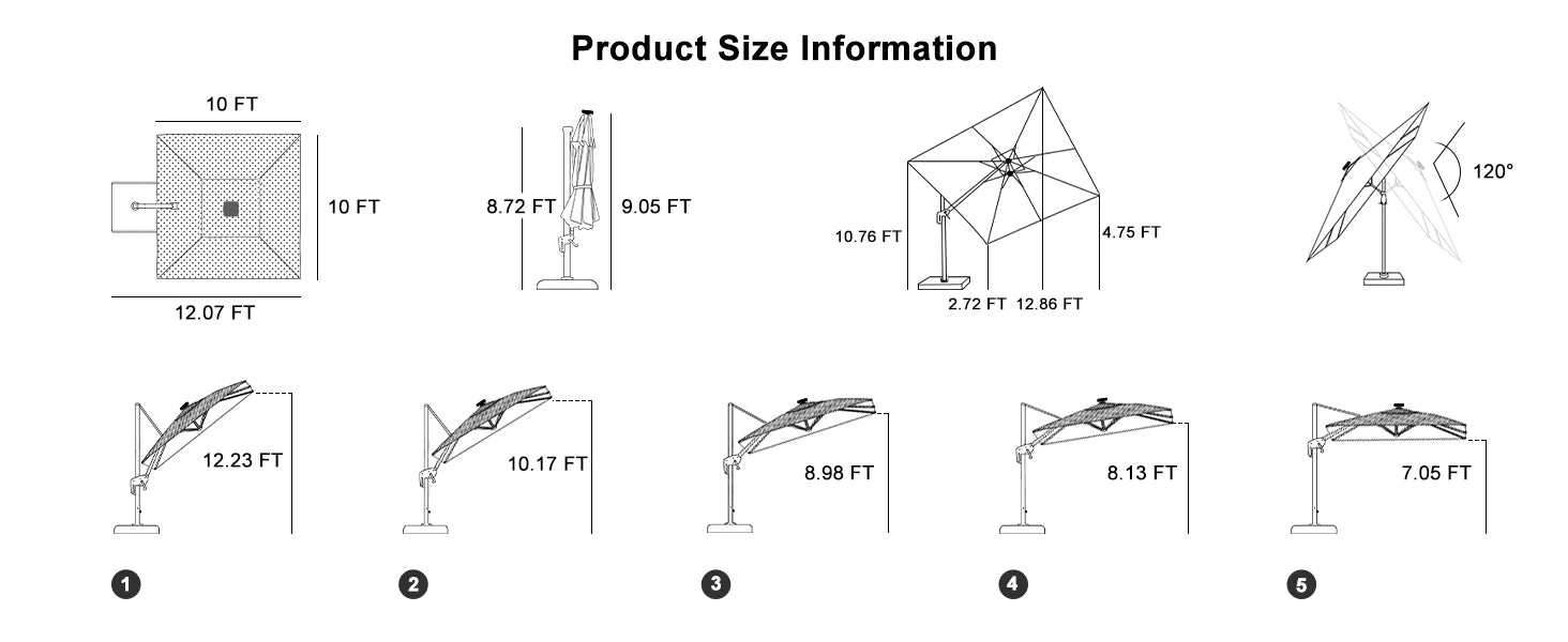 PURPLE LEAF-patio-umbrella-product-size-imformation